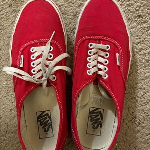 Vans Red Canvas Sneakers